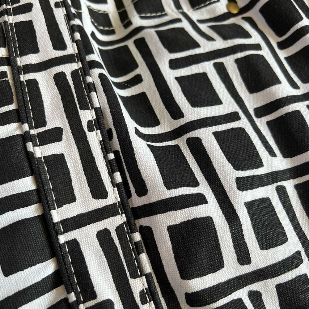 Merona Cotton Tote Bag Black and White Geometric Print - Picture 11 of 12